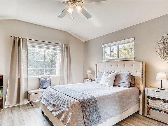 Master Bedroom with Vaulted Ceiling.