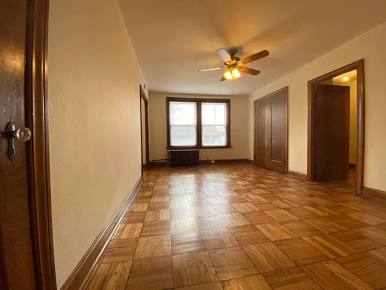 Two spacious closets are located in the main living space. The doorway pictured leads into the dressing room and bathroom.