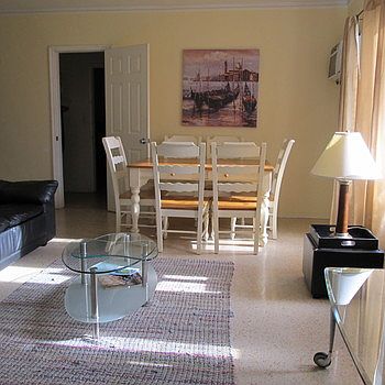 Living room and dining area