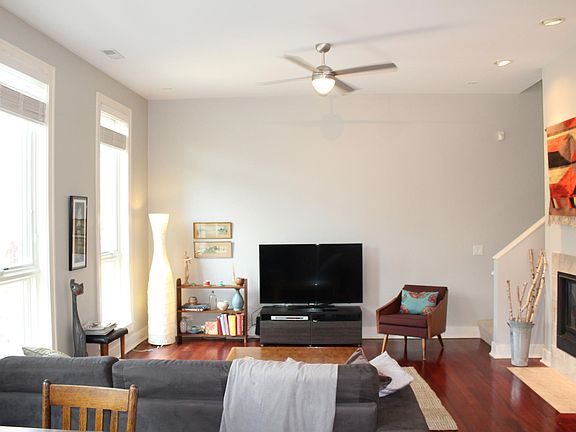 Large Living Area with Cherry Wood Floor