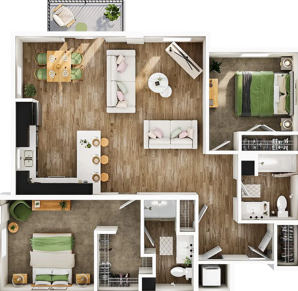 The Mercer - 2 Bedroom / 2 Bathroom — Photo 2