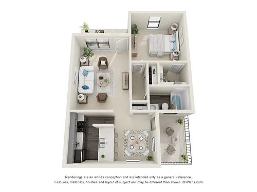 Floor plan 1 Bedroom 1 Bathroom