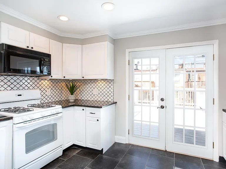 kitchen and entrance to rear patio