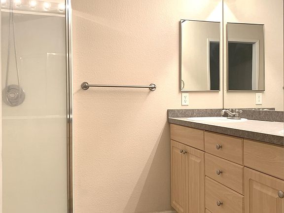 Master bath with shower and double sinks