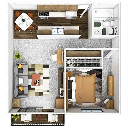 Floor plan 1 Bed 1 Bath