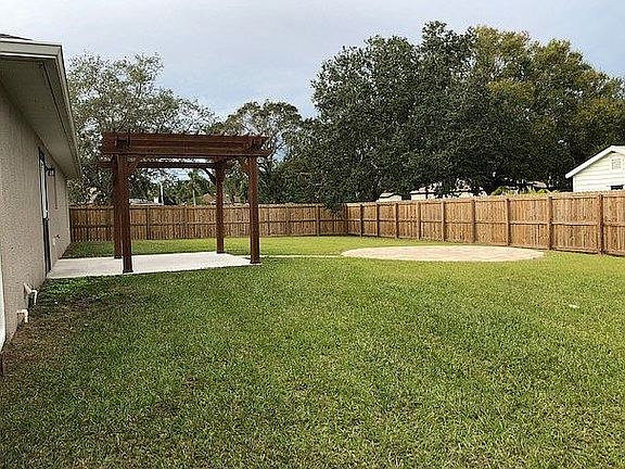 Side view of backyard
