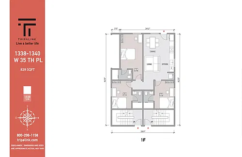 Floor plan 1338 1/4 W 35th Pl