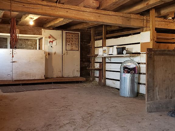 feed room in bank barn