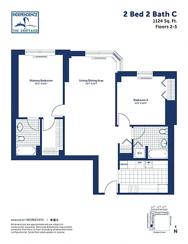 Floor plan 2 Bed 2 Bath C