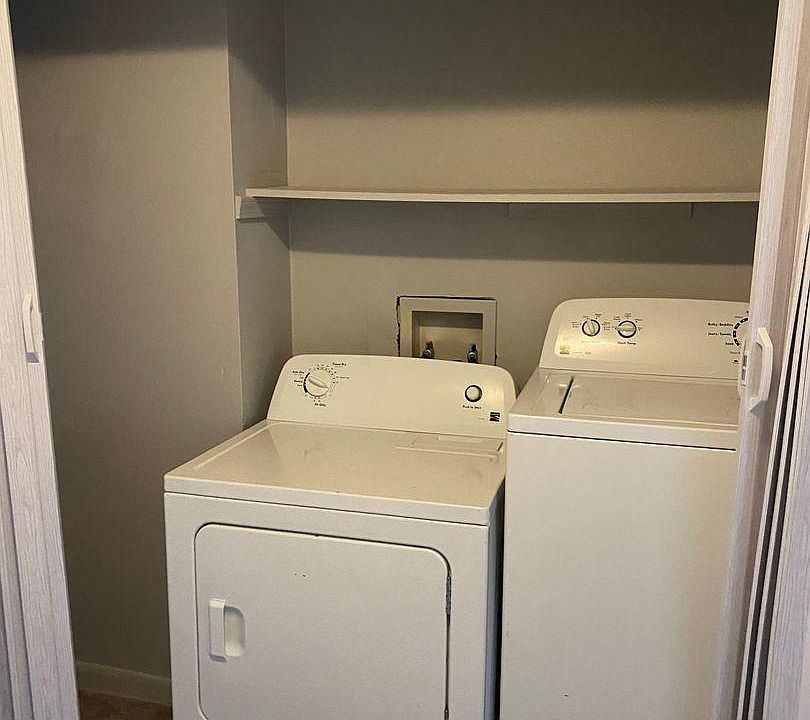 Washer and dryer in unit.