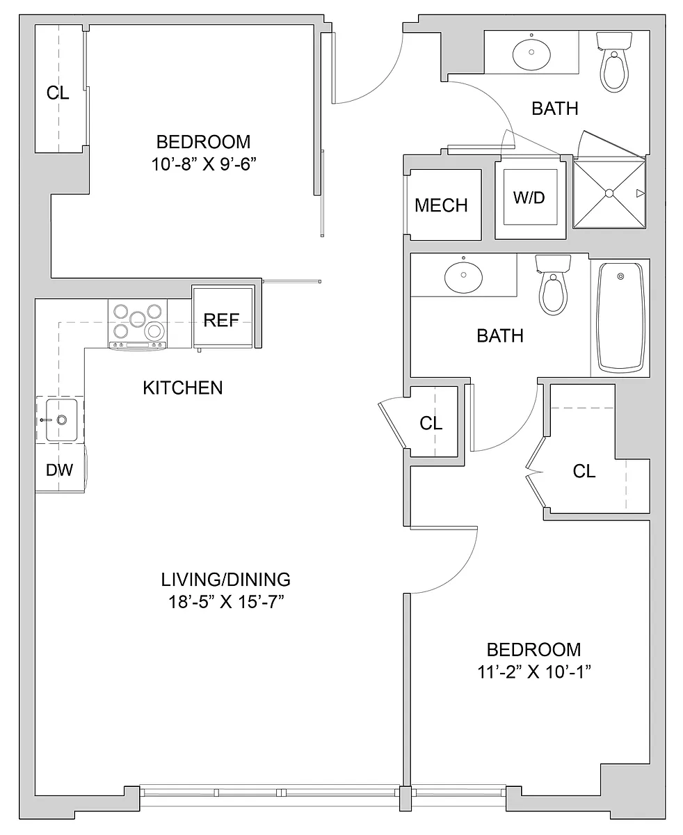 Floor plan 2 Bed_2 Bath-A1_2BR_SA