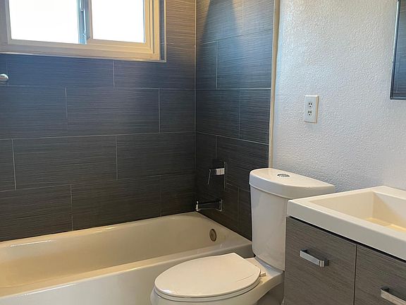 new bathroom with designer tile