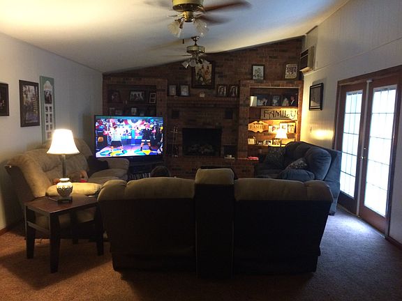 Living area with French door