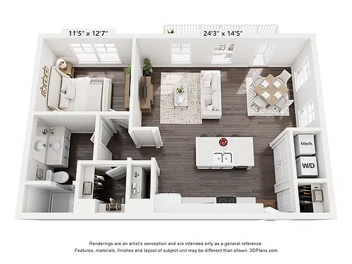 Floor plan The Cornice - 2E - 1x1