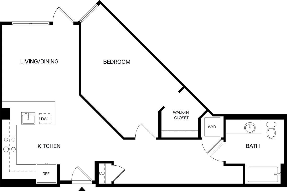 Floor plan 1 Bed/1 Bath-A11