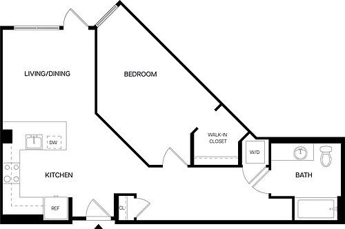 Floor plan 1 Bed/1 Bath-A11