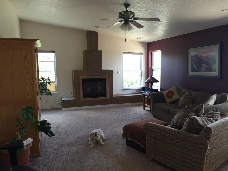 Family room. ( all carpeted areas have laminated wood flooring.) (will update pictures when current tenant moves out)