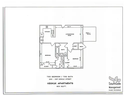 Floor plan 2 Bedroom 2 Bath