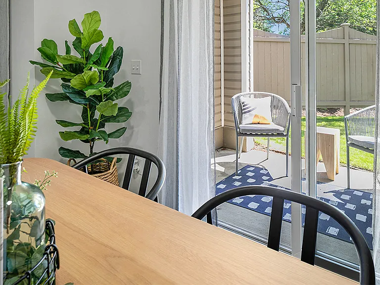 Patios and balconies with room for seating