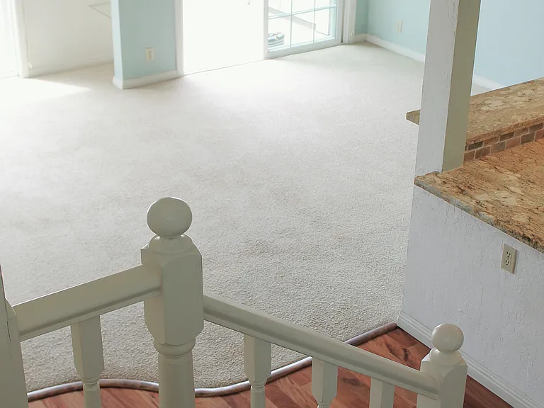 Living and dining area from stairs