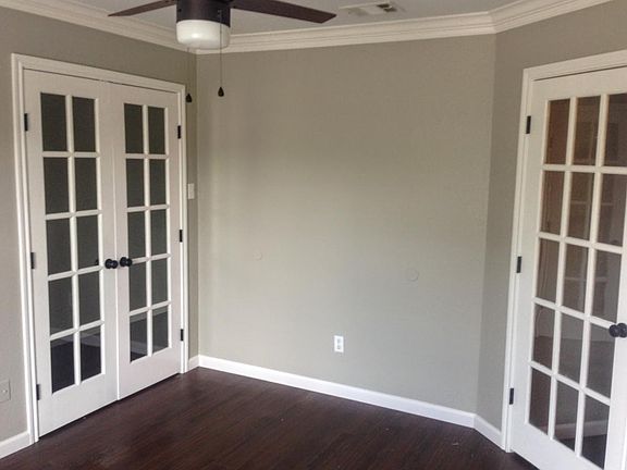 Office. View from window. Entry to the left. Hallway to bedr