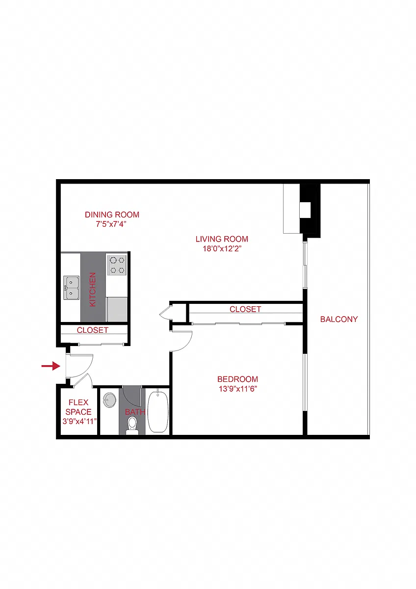 Floor plan Plan A - One Bedroom