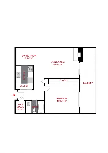 Floor plan Plan A - One Bedroom