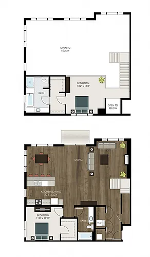Floor plan The Penthouse Loft
