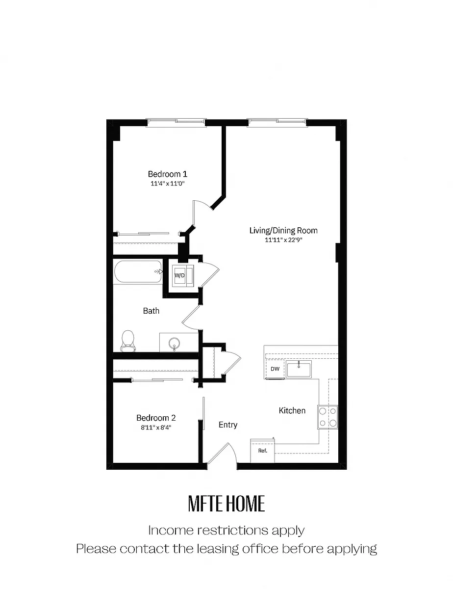 Floor plan 2x1 A MFTE