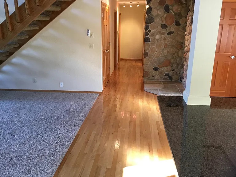 Hallway to 2 bedrooms and 2 bathrooms.