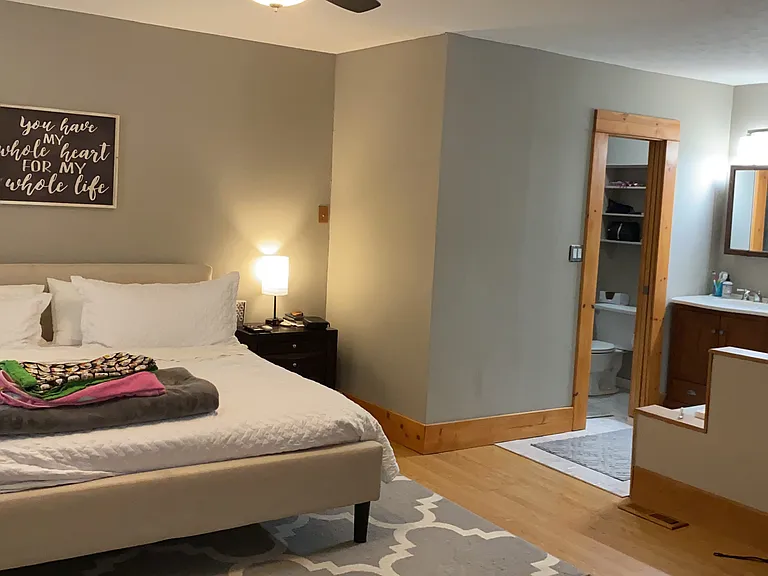 Master bedroom (tub to right, shower is through the door, closet is behind)