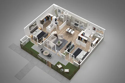 Floor plan 2 Bed/2 Bath