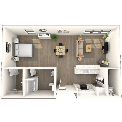 Floor plan Studio 0x1 721 SF