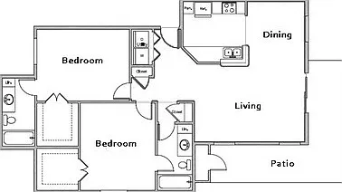The Breakers at Windmill Lakes - B2 - 2 Beds - 2 Baths - 1043 Sq. ft.