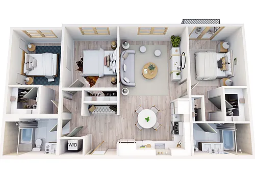 Floor plan 3 Bedroom - 2 bath Plan A