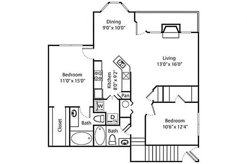 Floor plan Golden Willow Renovated C1r