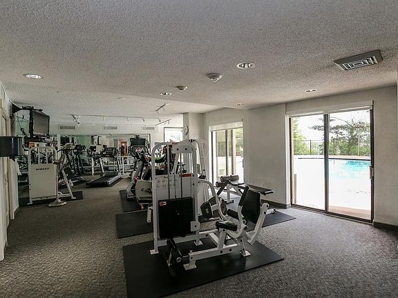 A great place to exercise with a view of the pool.