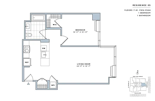 Floor plan 1 Bed/1 Bath-A.8-II