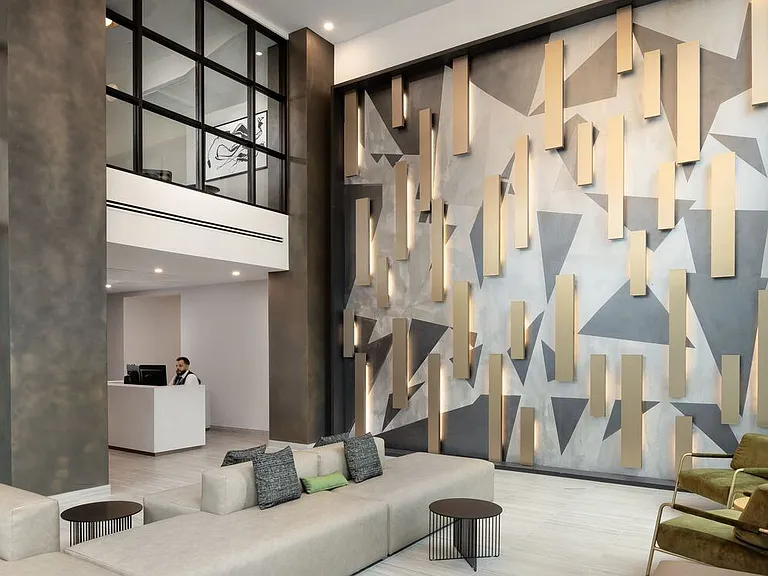 Lobby and front desk with 24 hour concierge services