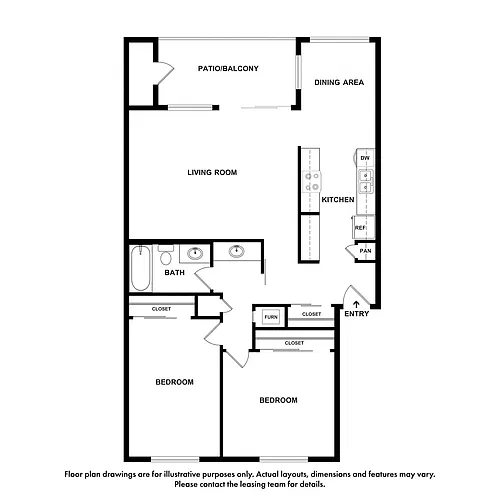Floor plan 2x1 B - Creekside