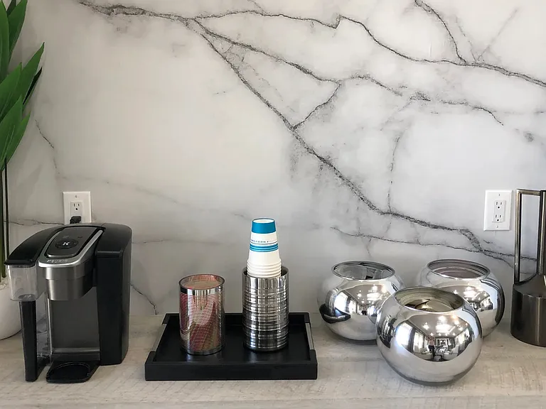 Discover brewing bliss at Eagle's Pointe with our coffee bar. Sip and savor the delight of complimentary coffee in our cozy leasing office.