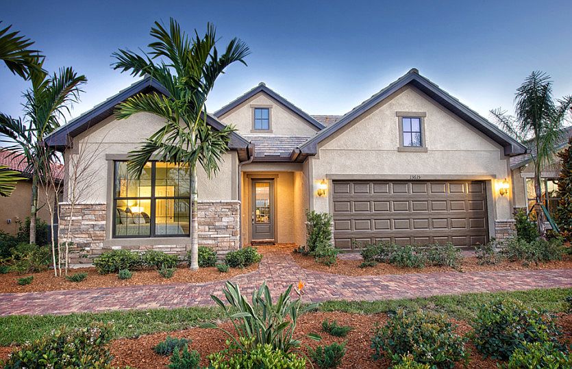 Exterior LC2B with decorative stone accents