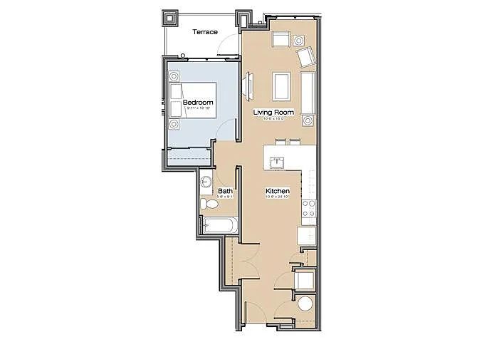 Floor plan Floor Plan DA One Bedroom / One Bath