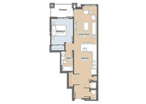 Floor plan Floor Plan DA One Bedroom / One Bath