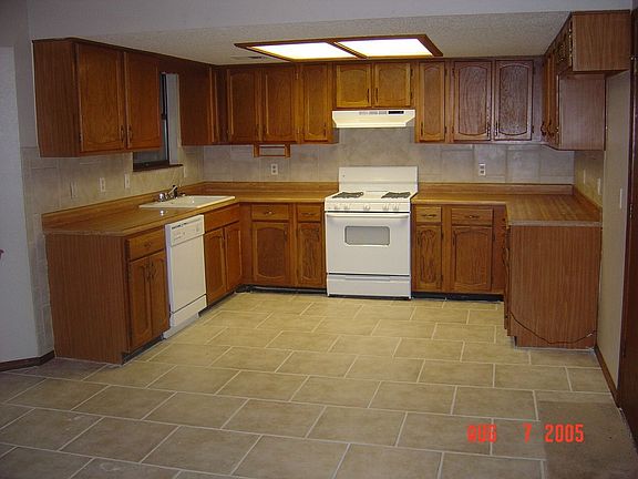 Kitchen open to dining/living
