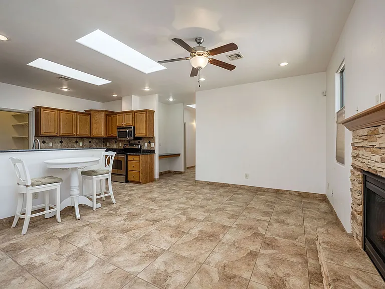 2 skylights in the open space.