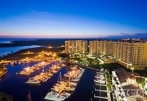 Night view of Tarpon Landings overlooking Marina.