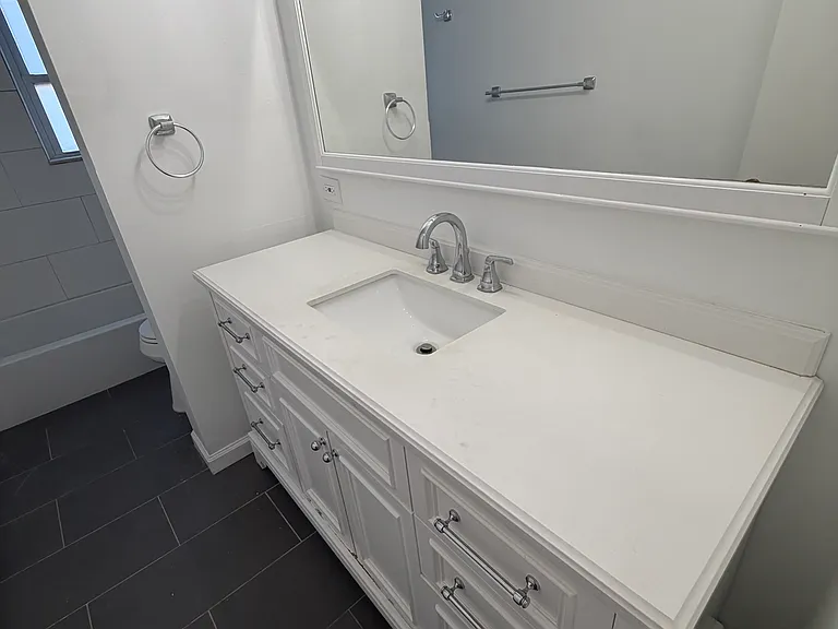 Extra large vanity in bathroom