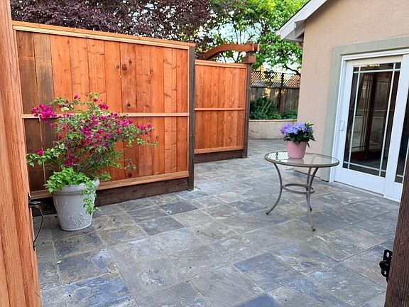 wrap around private patio