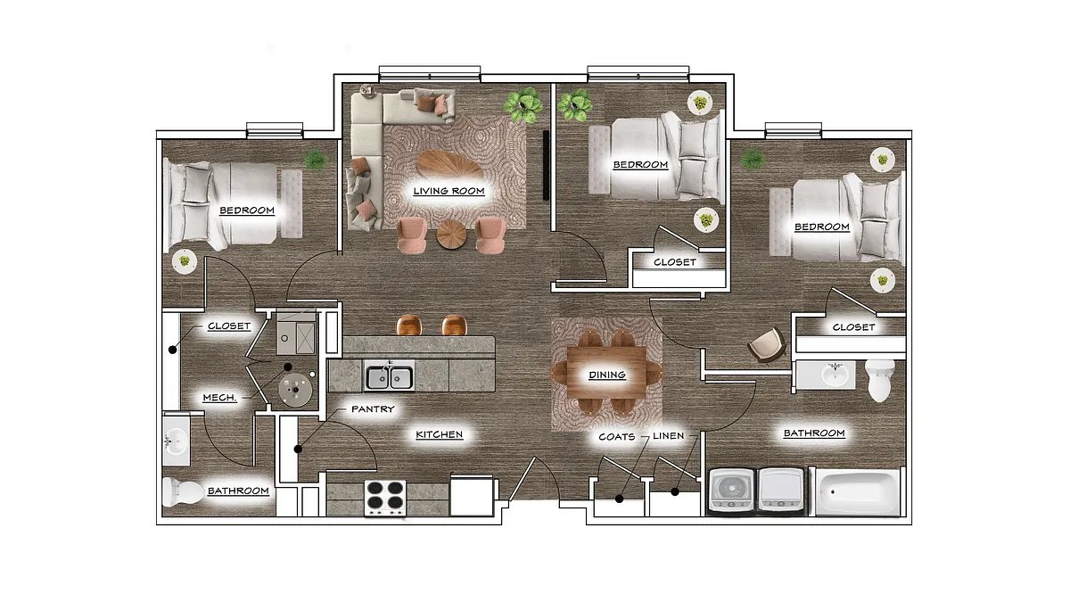 Floor plan 3 Bdr